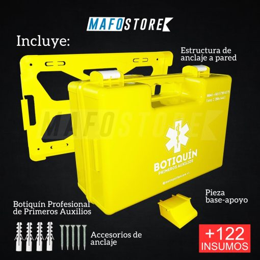 Botiquín de primeros auxilios Deluxe para emergencias medicas 122 insumos.